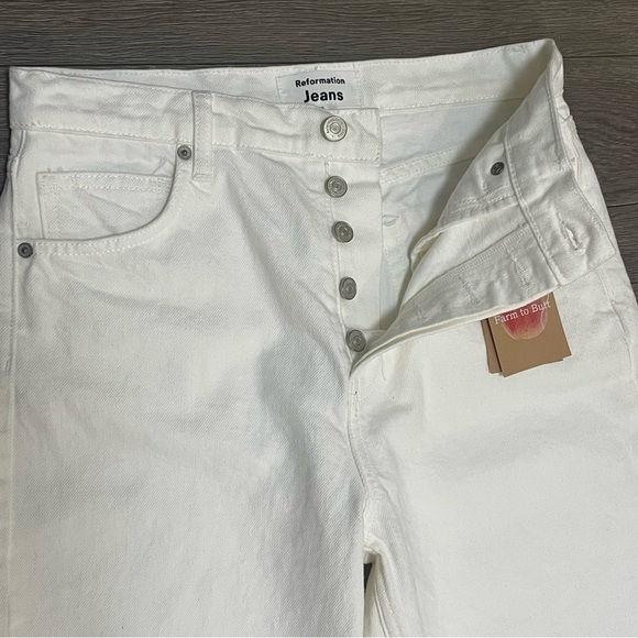 Reformation Cynthia High Rise Straight Flora Embroidered Jeans 28 NWT $198. - Picture 8 of 12